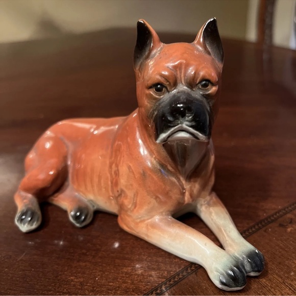 Source Unknown Art Vintage Ceramic Boxer Dog Figurine 4x7 Poshmark